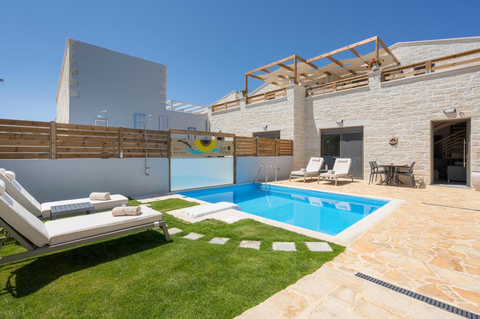 Sun Flower Villas With Sea View Agia Marina  Ngoại thất bức ảnh